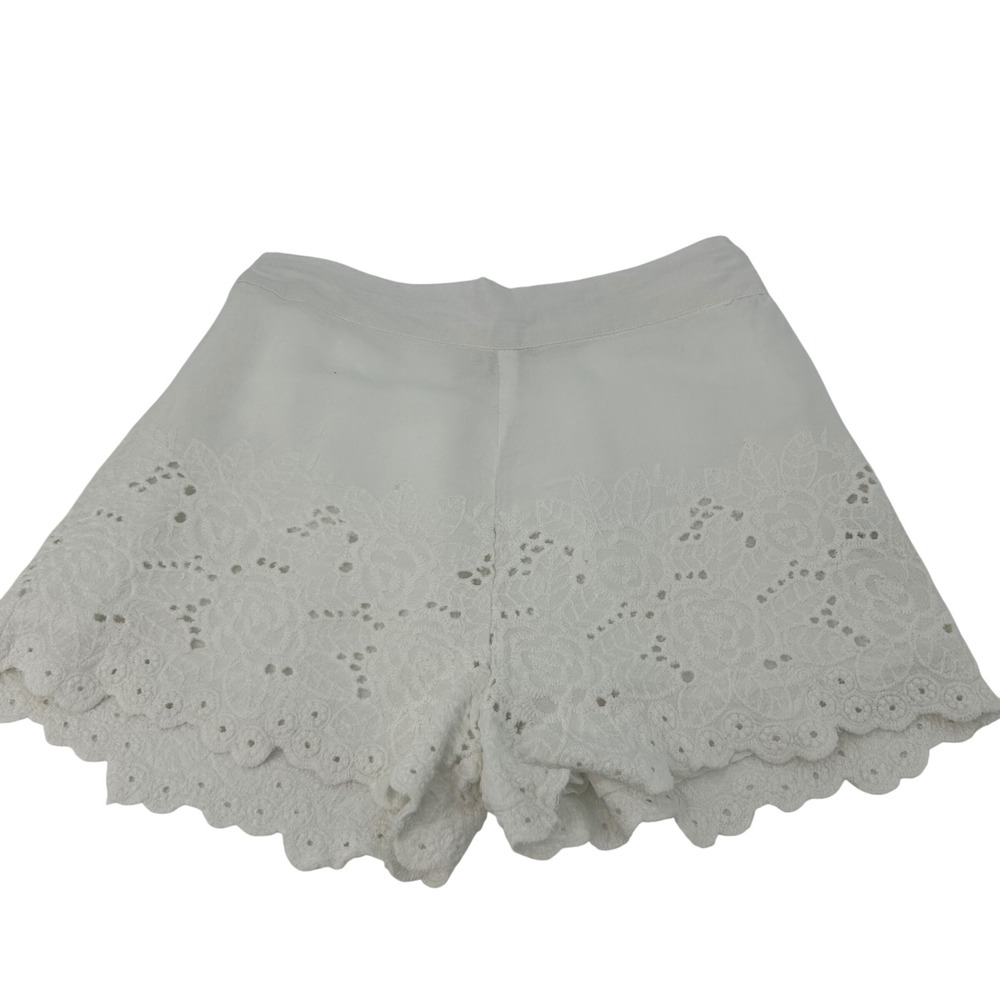 Sim & Sam Juniors XS White Eyelet Lace Scalloped Hem Shorts Lined Boho Summer